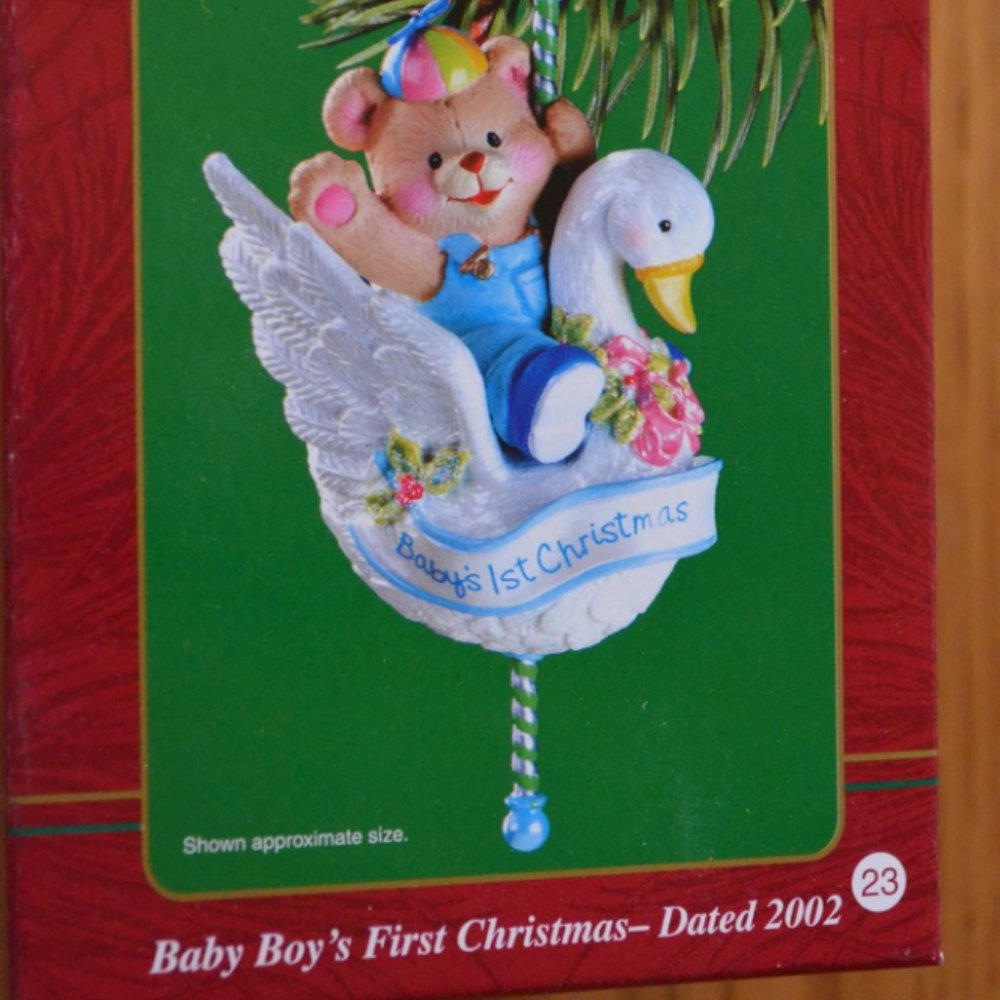 Vintage Heirloom Collection Baby Boy's First Christmas 2002 Ornament